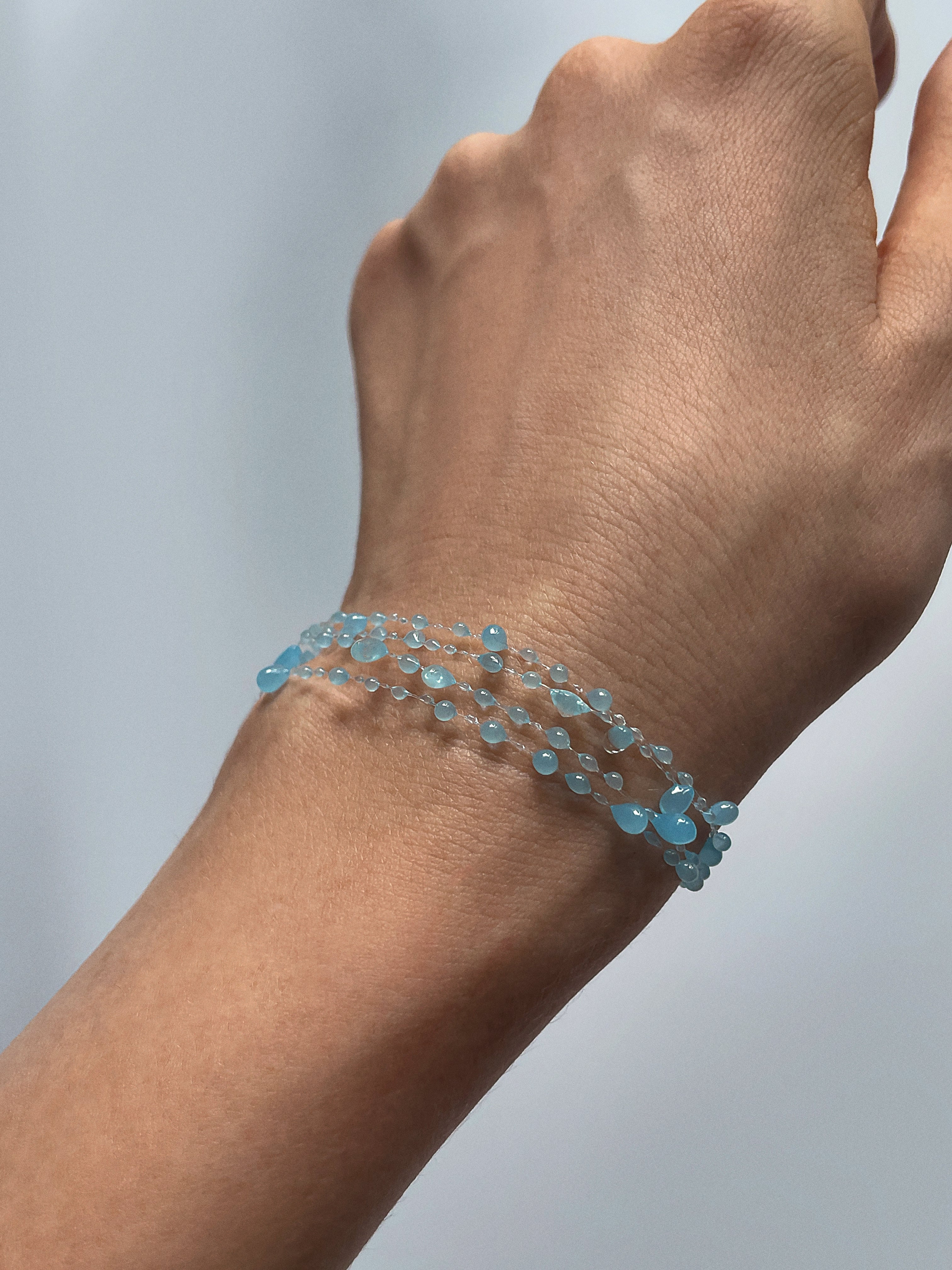Dainty Light Blue Dewdrops Bracelet