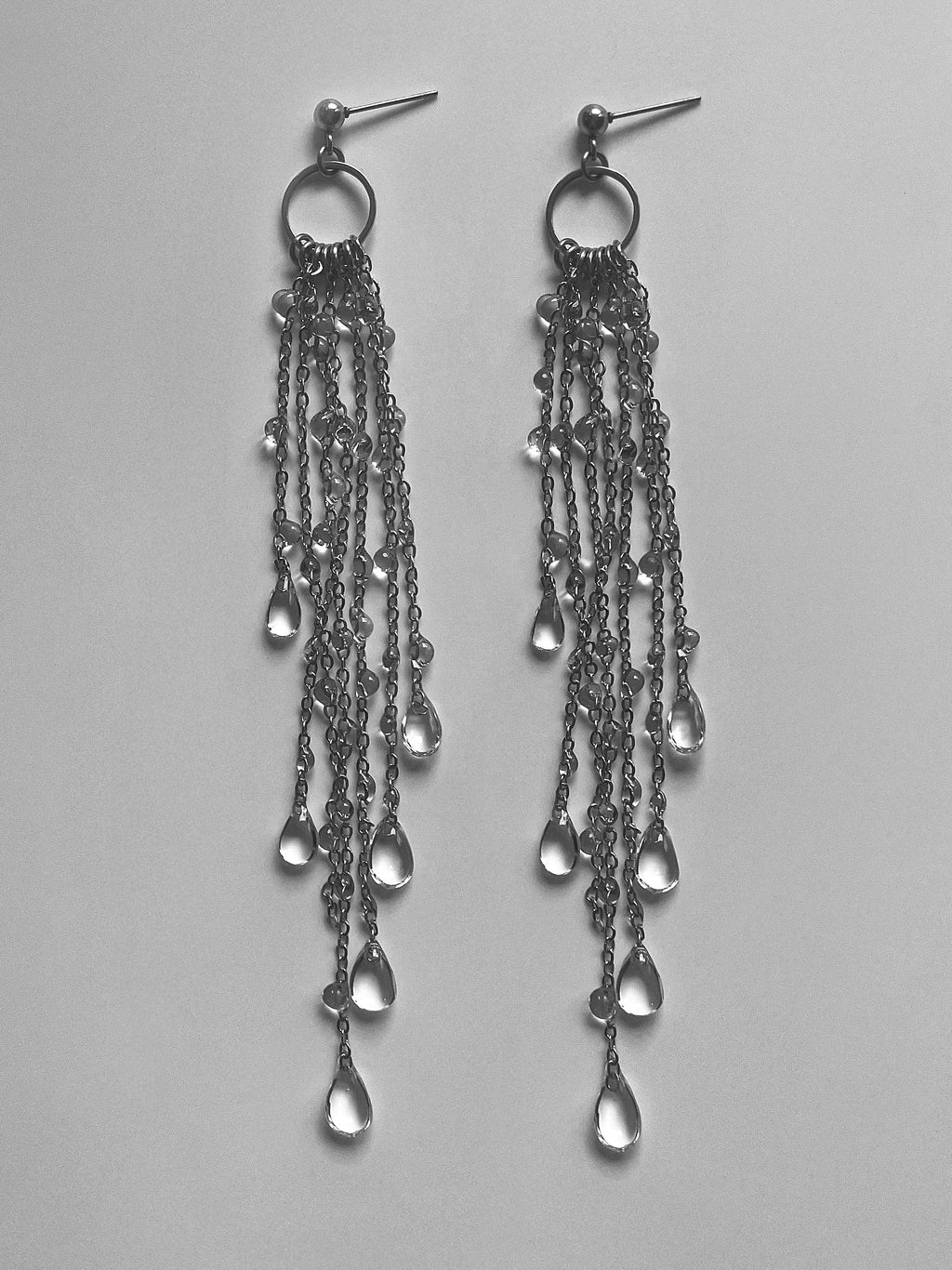 Long Dewdrops On Chain Earrings