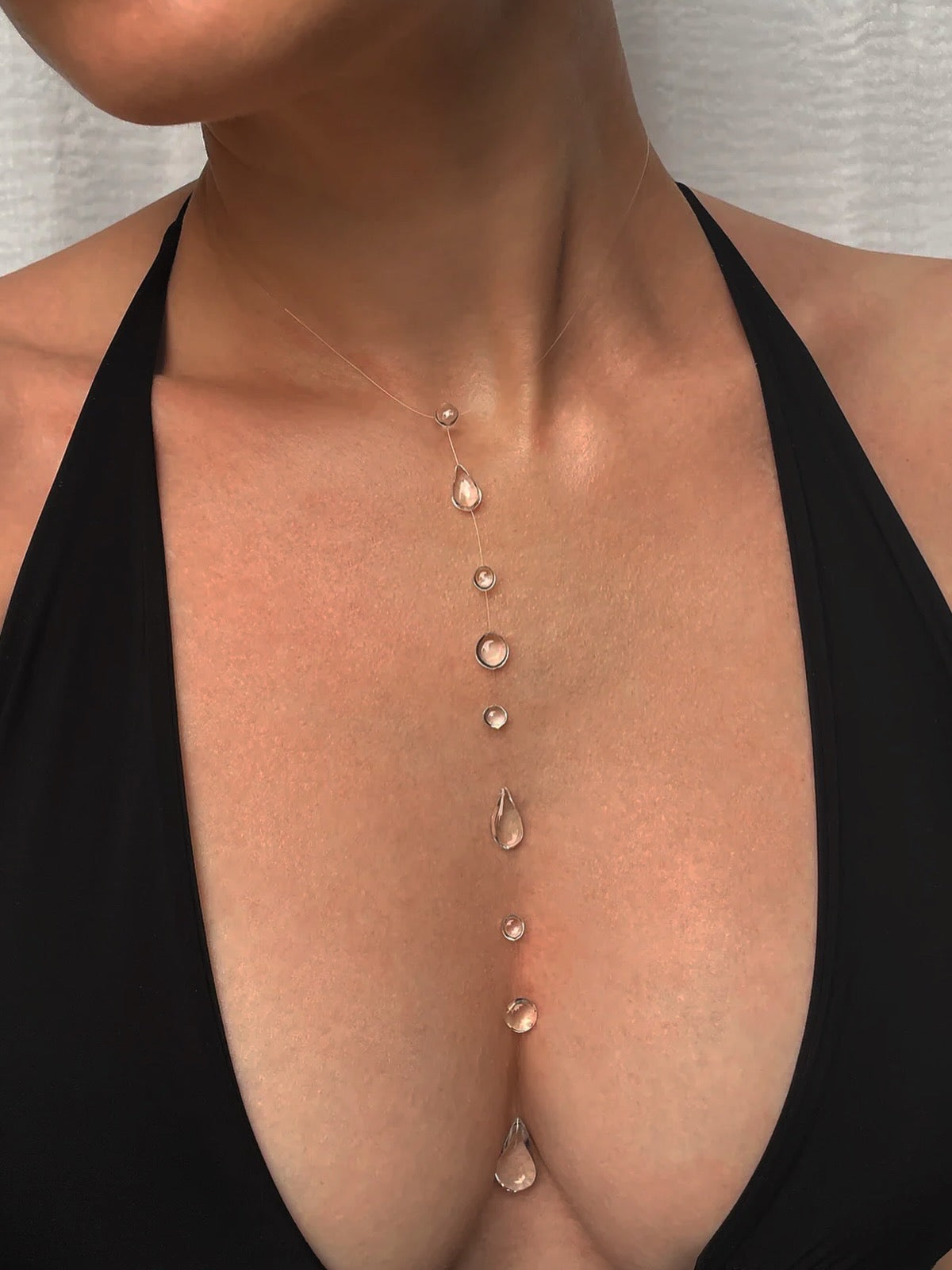 Long beach droplets necklace