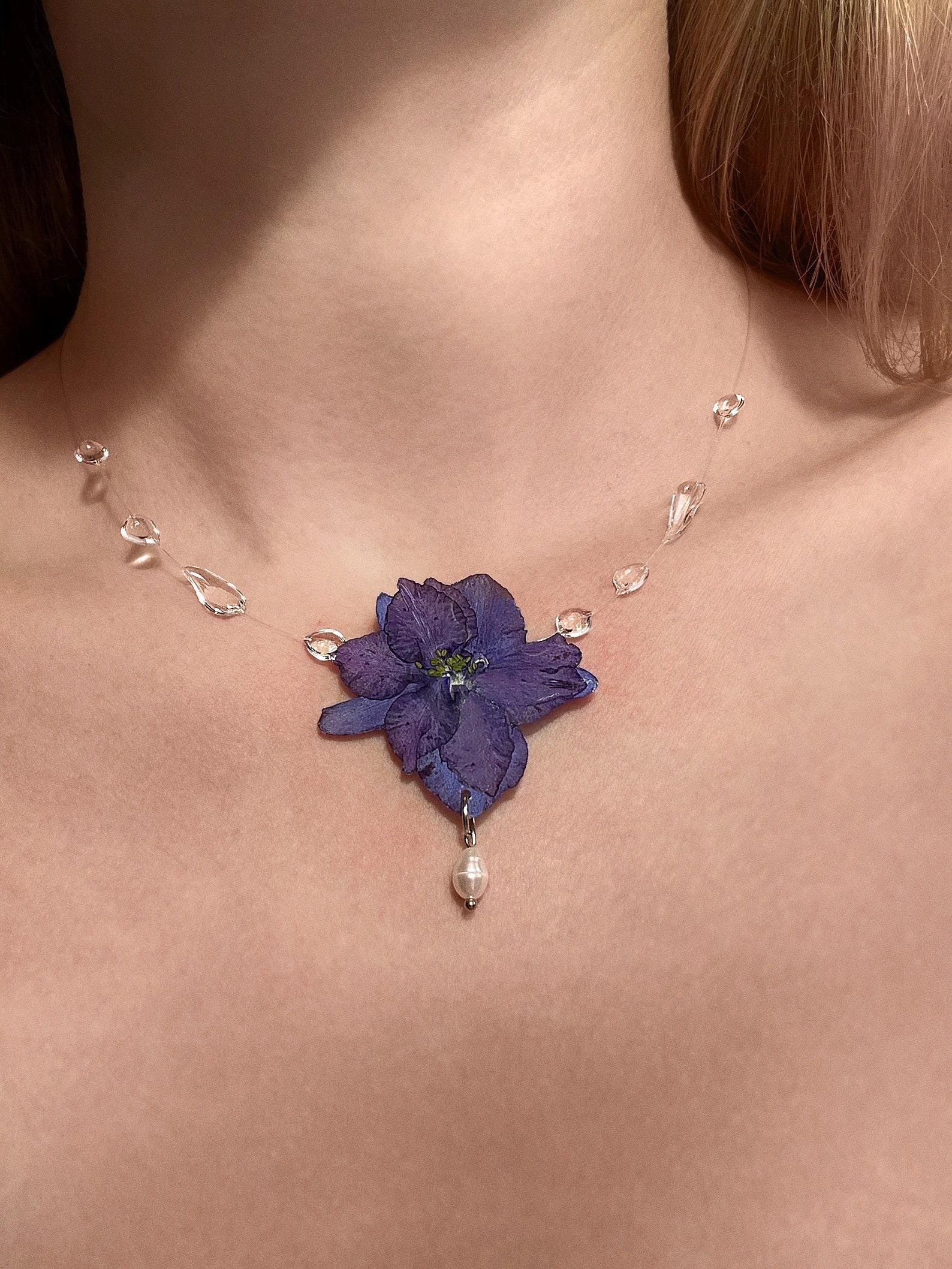 Flower Necklace With Pearl