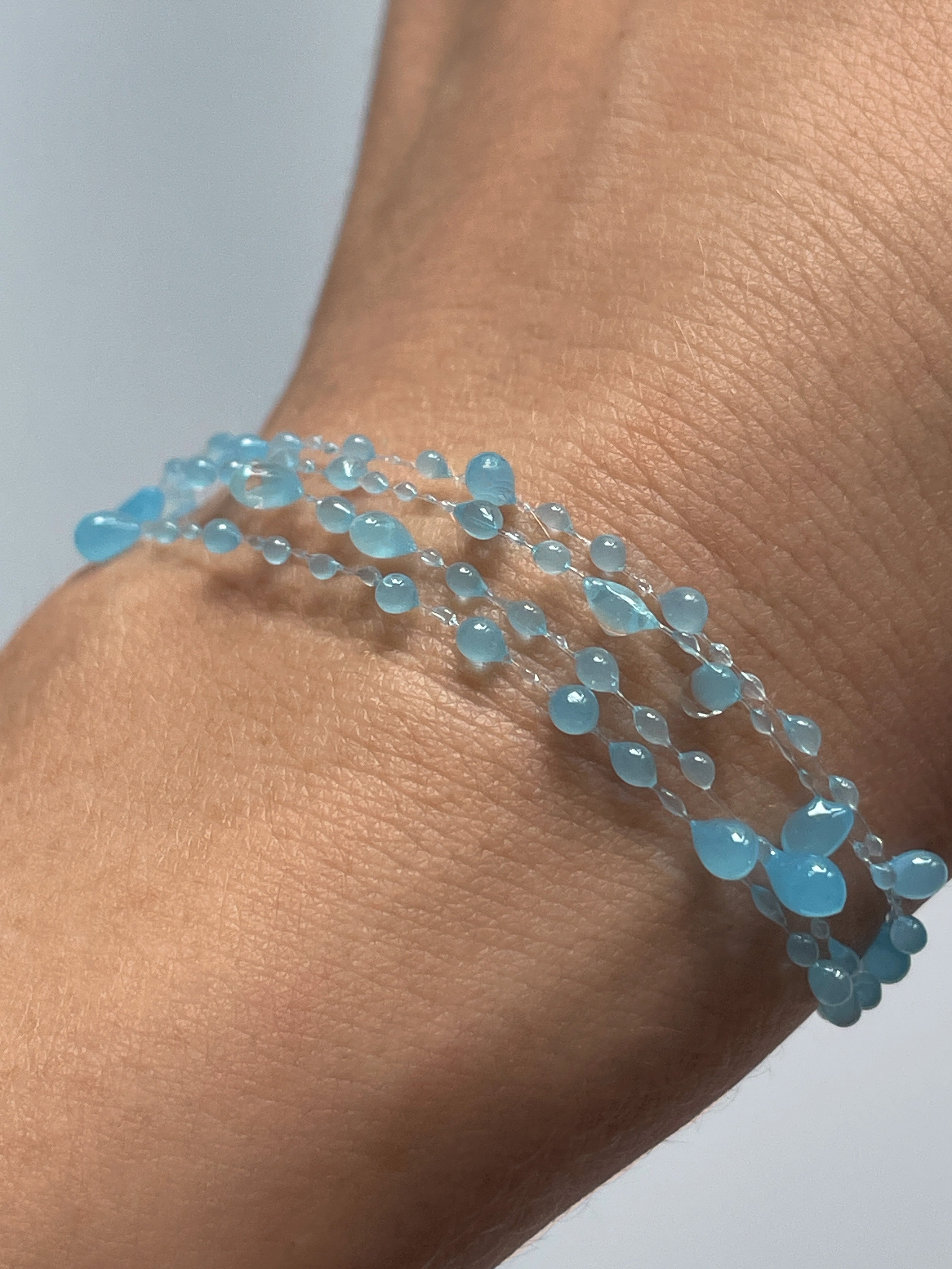 Dainty Light Blue Dewdrops Bracelet