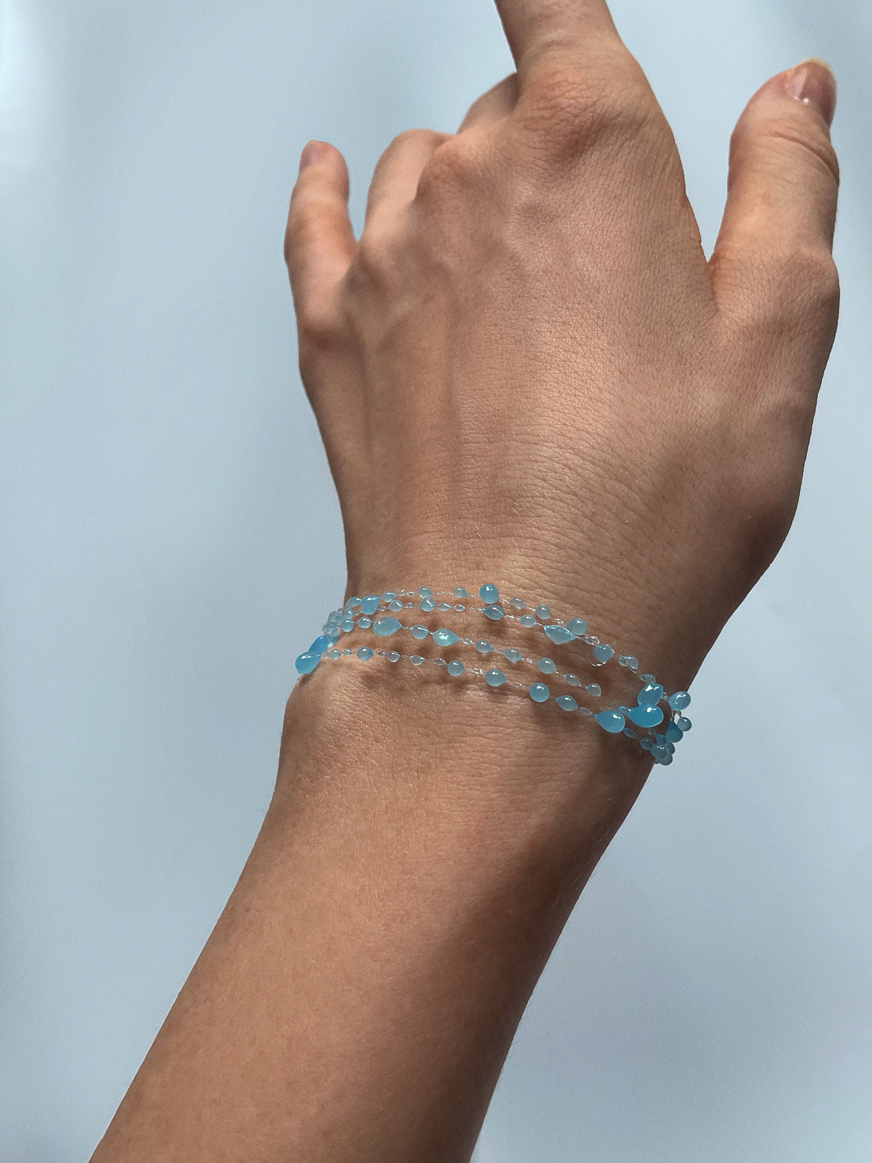 Dainty Light Blue Dewdrops Bracelet