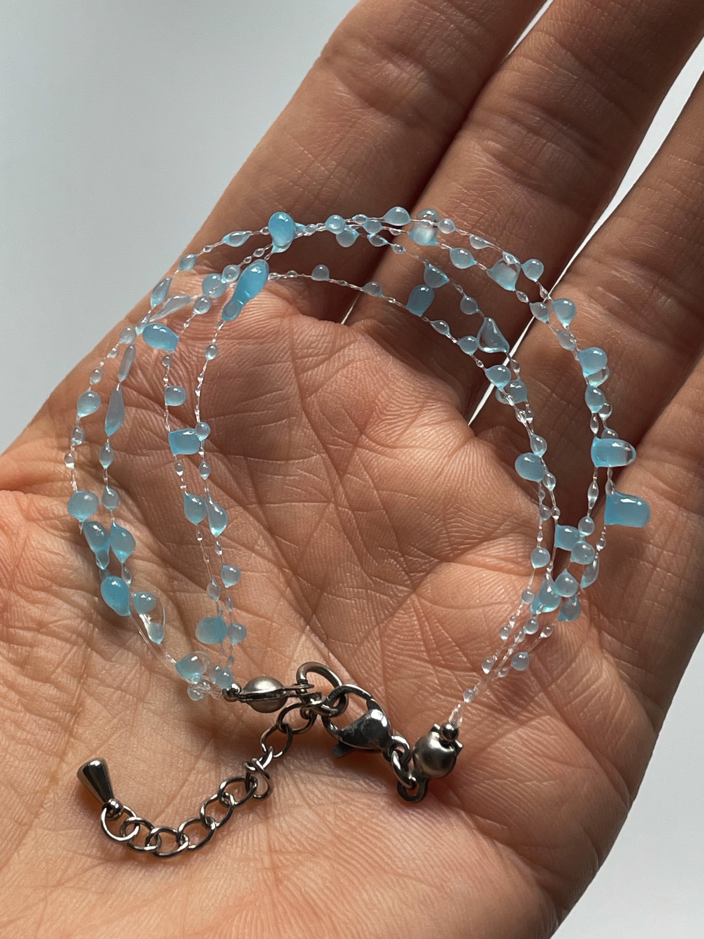 Dainty Light Blue Dewdrops Bracelet