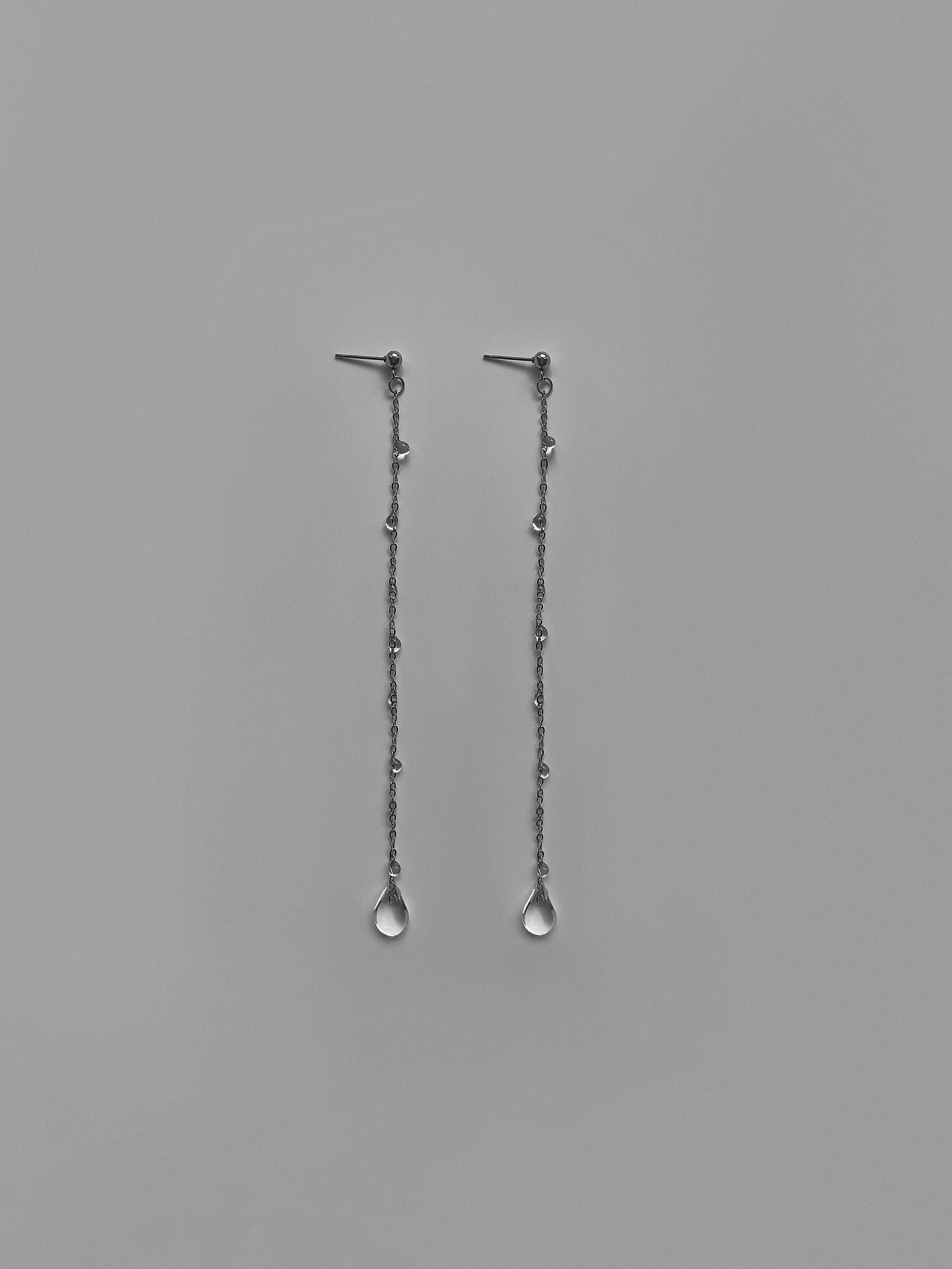 Long Teardrop Chain Earrings