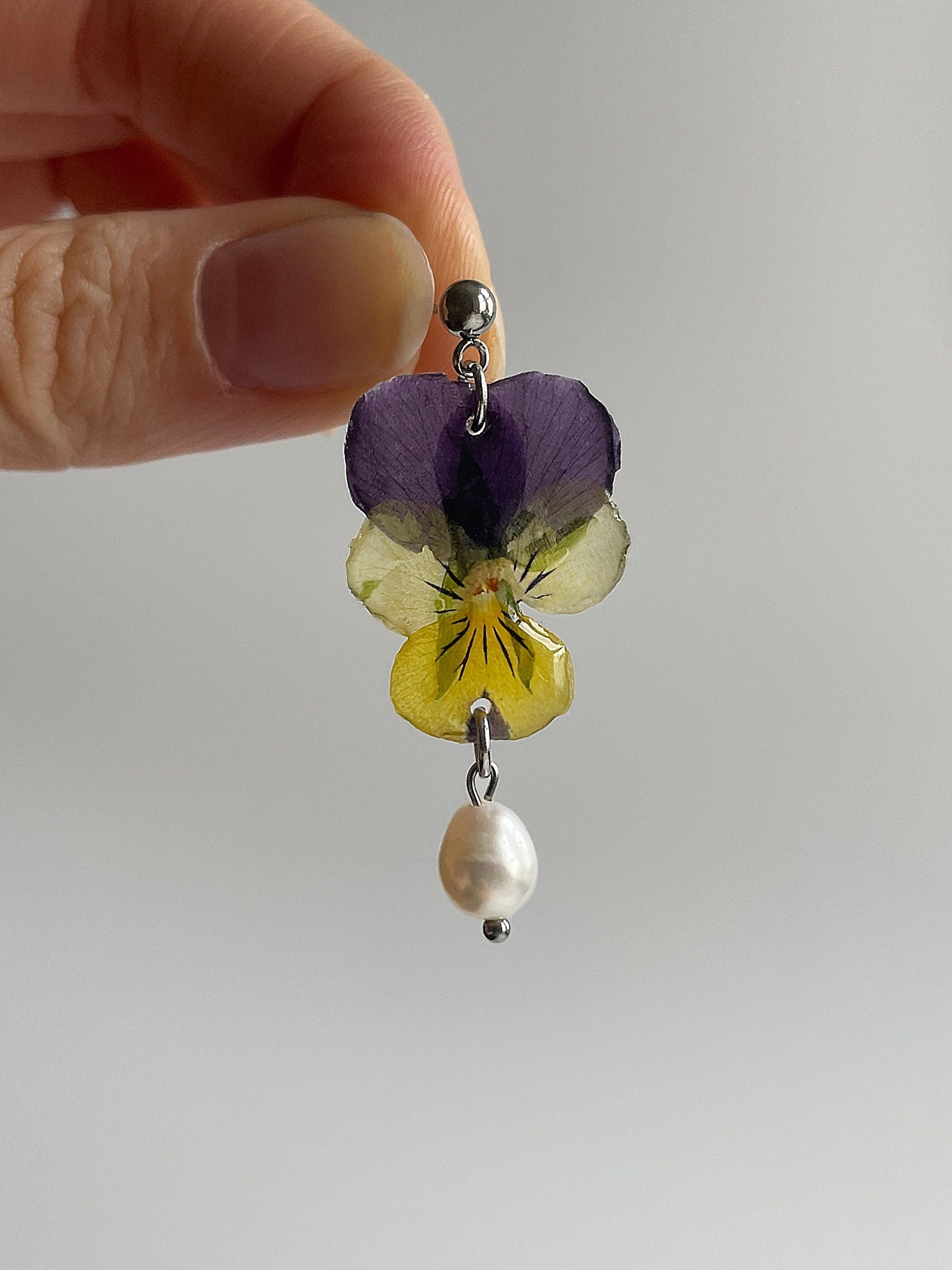 Pansy Flower Earrings