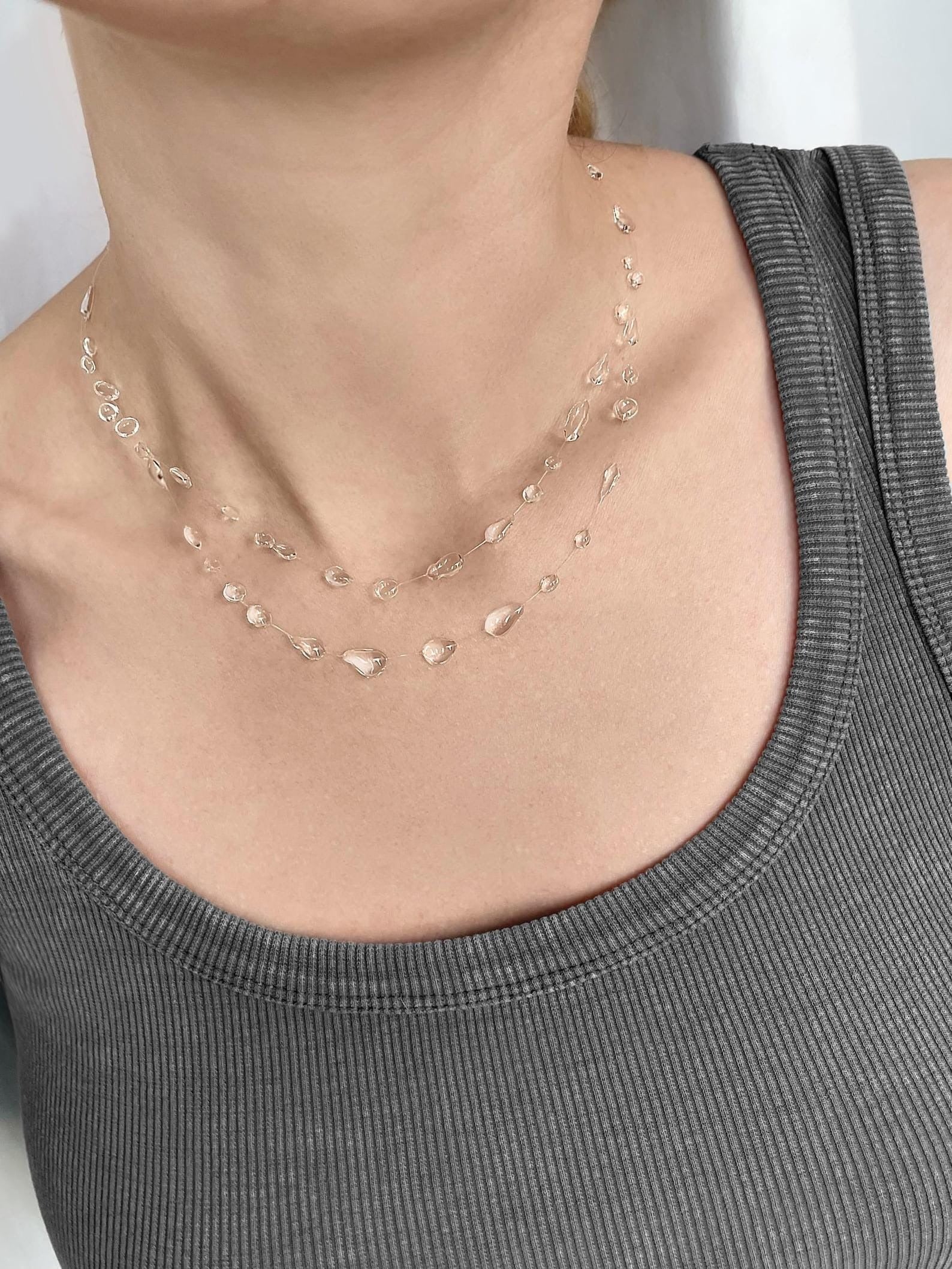 Layered Raindrops Necklace